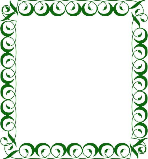 Border Frame Png Transparent Image - Green Border For Certificate (500x540), Png Download