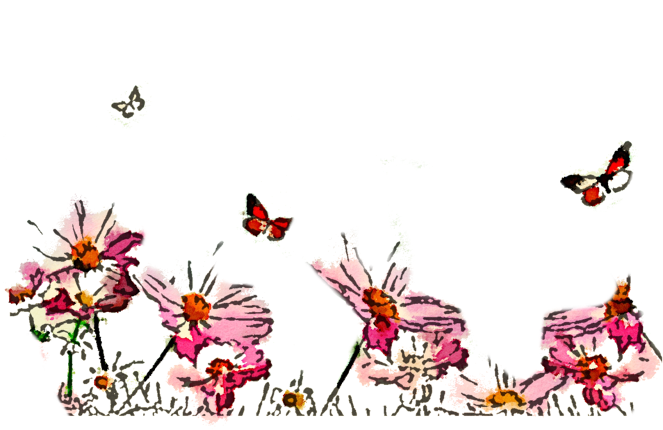 Clipart Grass Butterfly - High Resolution Flowers Watercolor (979x816), Png Download