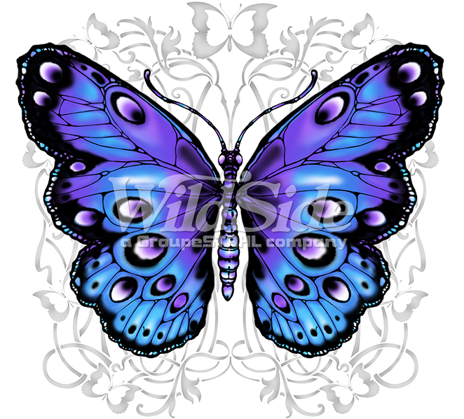 Blue And Purple Butterfly - Butterfly Plus Size T Shirts (675x675), Png Download
