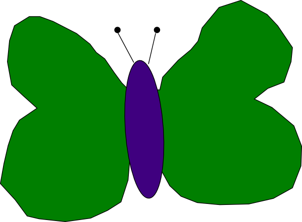 How To Set Use Green And Purple Butterfly Clipart (600x442), Png Download
