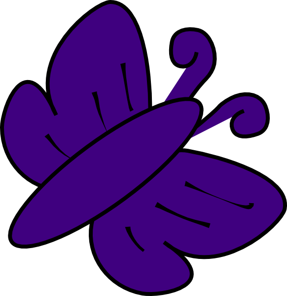 Purple Butterfly, Violet, Gradient, Butterfly Png Image - Butterfly Clip Art (582x599), Png Download