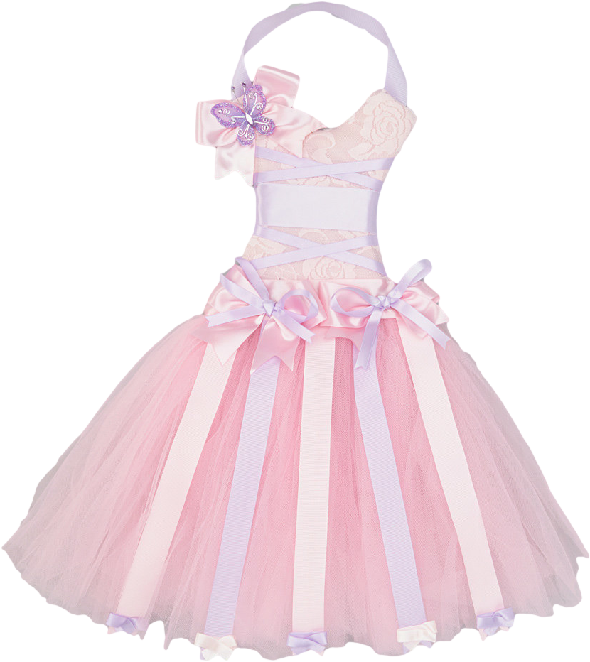 Pink & Purple Butterfly Lace Bow Holder - Galajurk Maat 164 Roze (1000x1201), Png Download