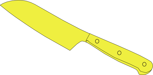 This Free Clipart Png Design Of Chef Knife Yellow (600x294), Png Download