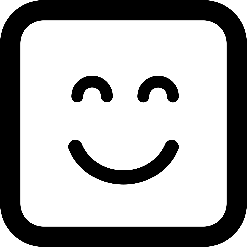 Emoticon Square Smiling Face With Closed Eyes Comments - 3 Icon (980x980), Png Download