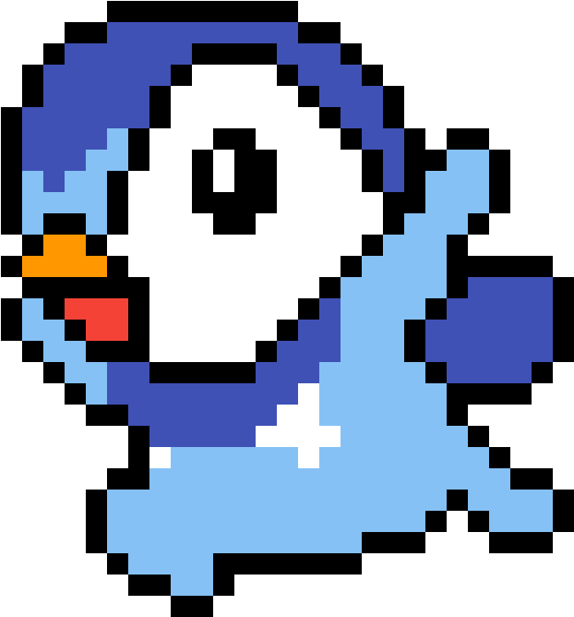 Piplup - Minecraft Dessin Pixel Art (1200x1200), Png Download