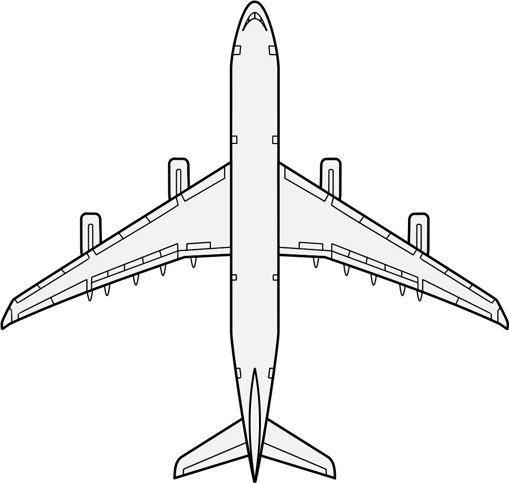 Airbus A Airplane Transprent Png Free Download - Plan View Of Aircraft (1077x1024), Png Download