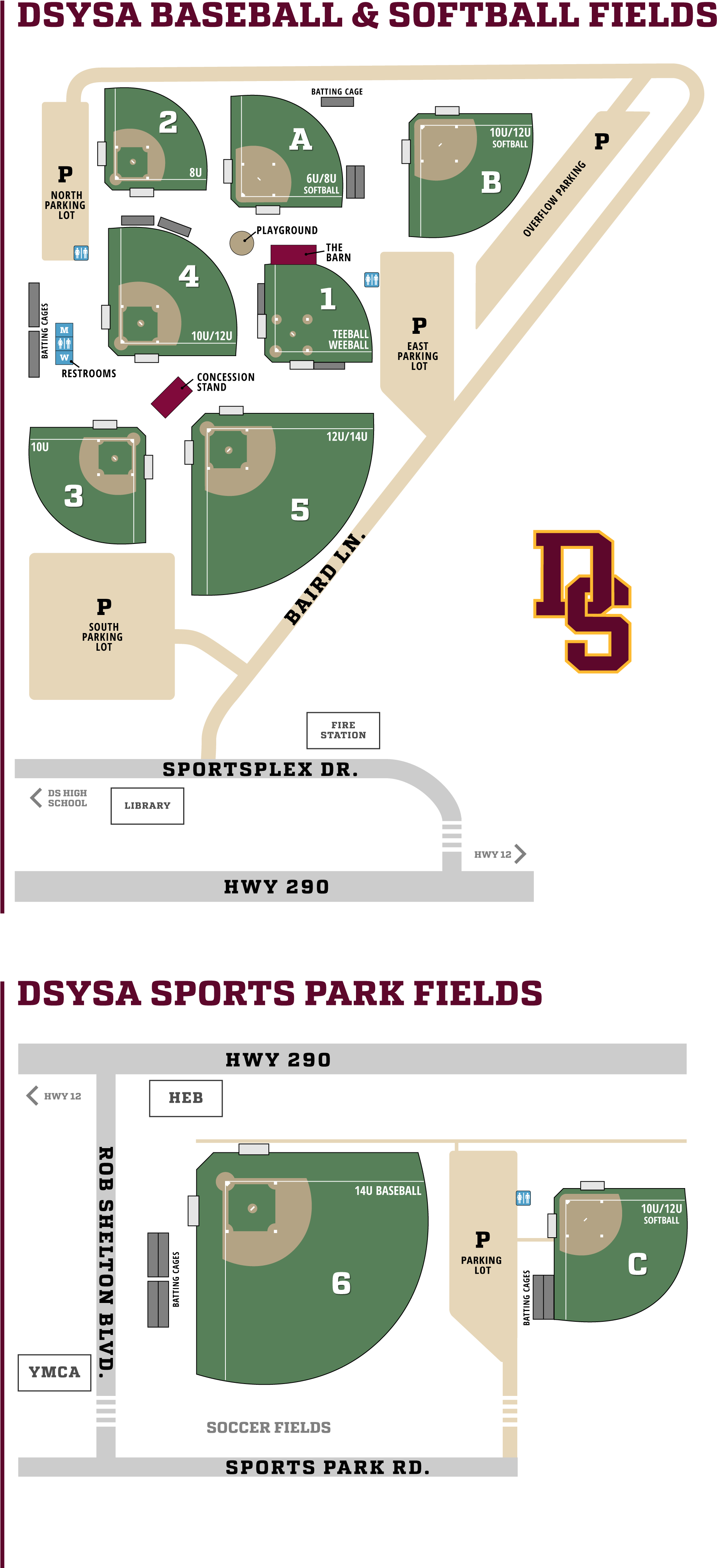 Behind Heb And Next To The Dsysa Soccer Fields - Diagram (1917x4130), Png Download
