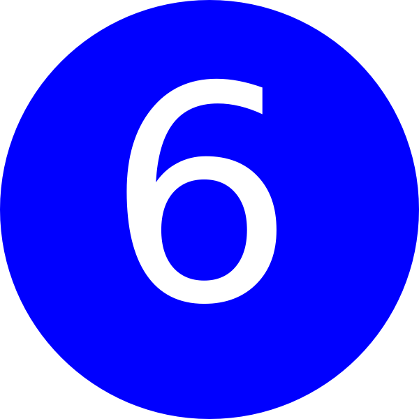 Number 6 Clipart (600x600), Png Download