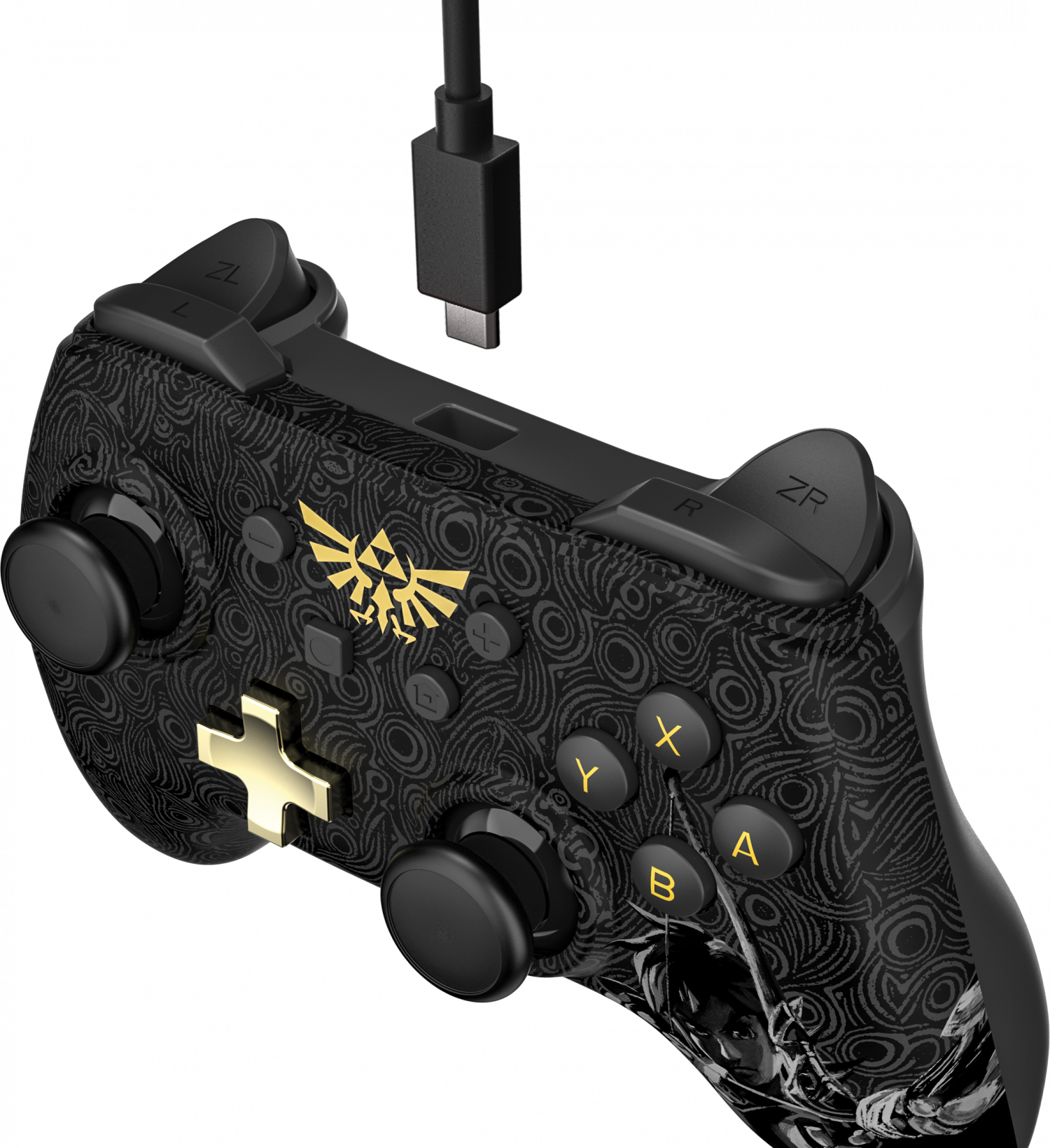 Nintendo Switch Wired Controller Plus Zelda - Nintendo Switch Zelda Controller (1500x1640), Png Download