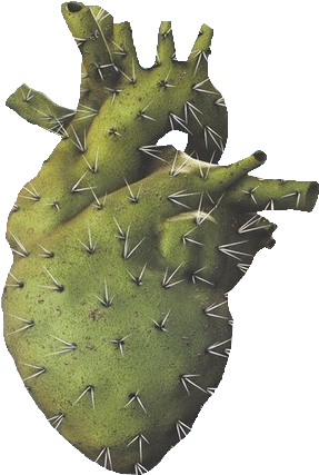 “ ₪ ” - Cactus Heart Tattoo (400x562), Png Download