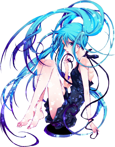 Anime Girl Png Transparent - Hatsune Miku Anime Png (486x618), Png Download