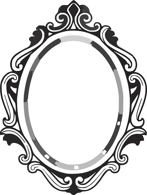 Line Drawing Mirror Frame - Mirror Clipart (481x640), Png Download