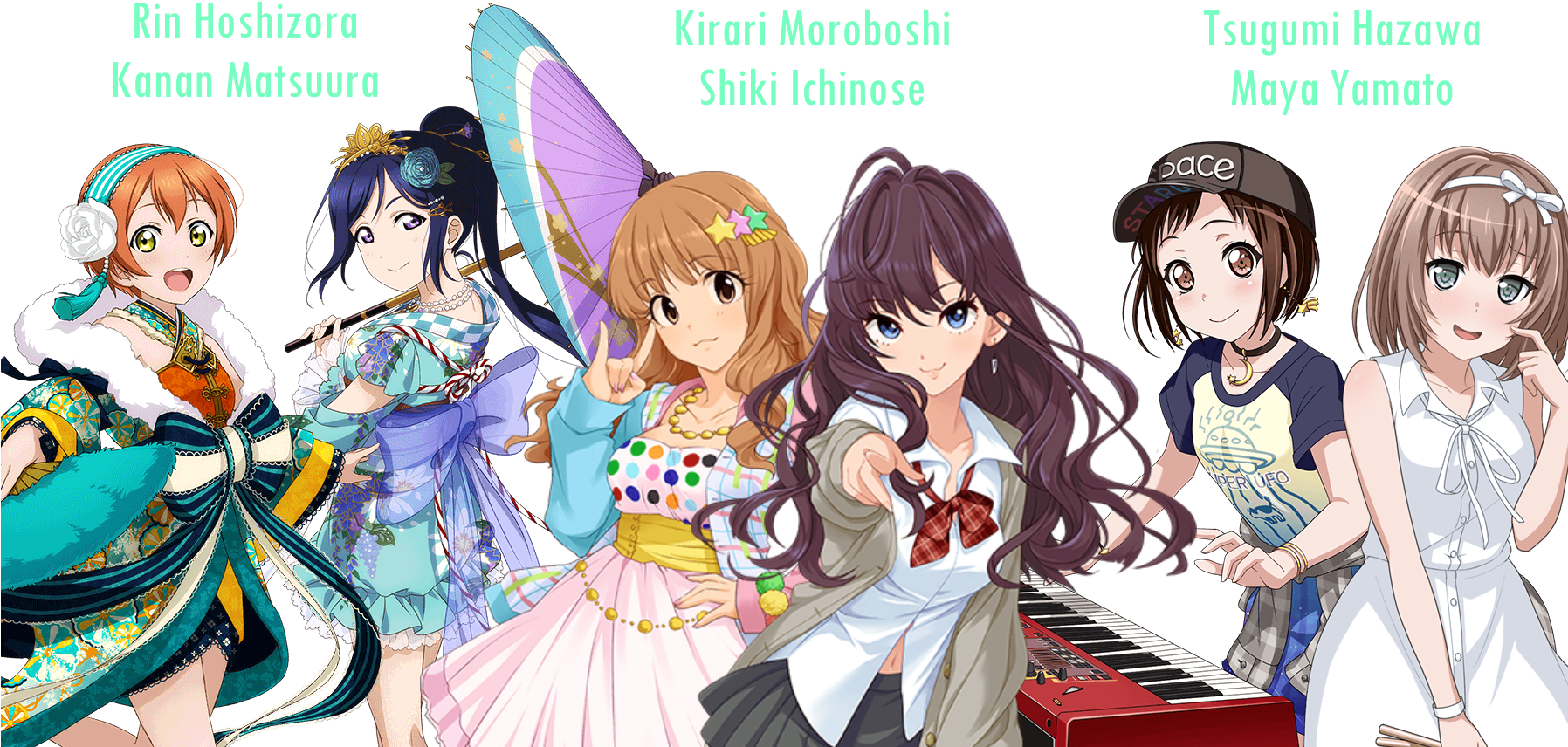 Best Girls - Lovelivesunshine Aqours 9 Roles Summer Yukata Kimono (1795x873), Png Download