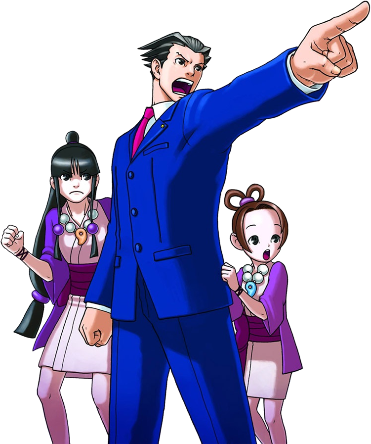 Aa2 Phoenix And Girls - Art Of Phoenix Wright: Ace Attorney (751x897), Png Download