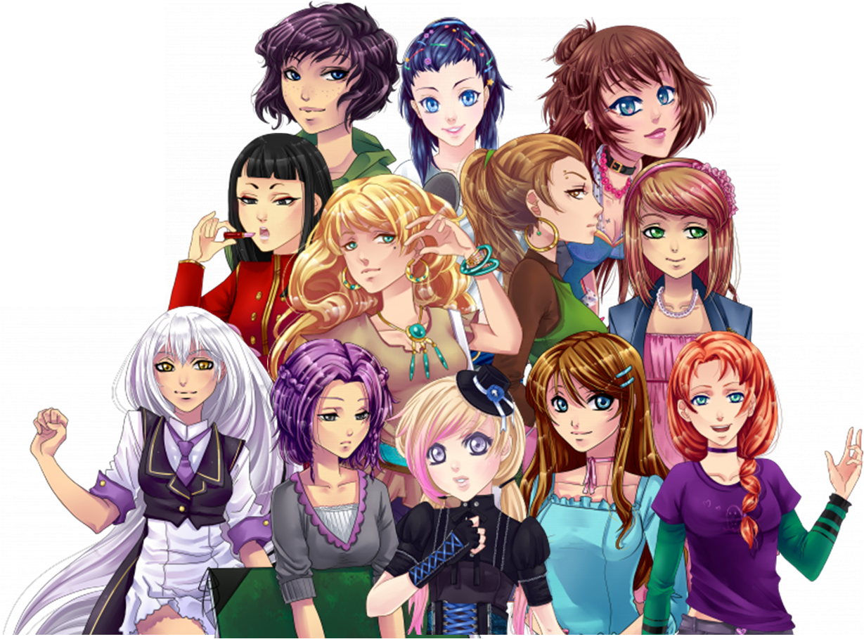 The Girls - Cartoon (1229x909), Png Download
