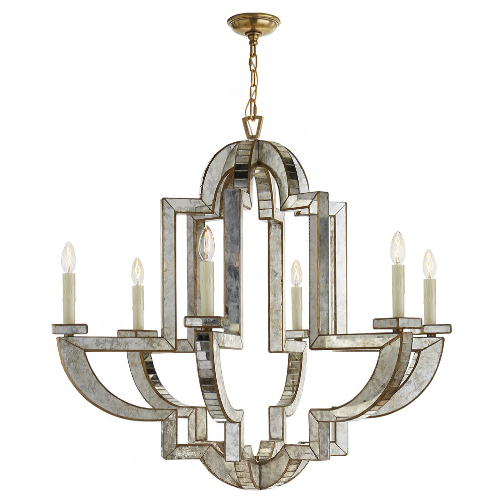 Lido Large Chandelier In Antique Mirror And Hand - Lido Chandelier (1000x1000), Png Download
