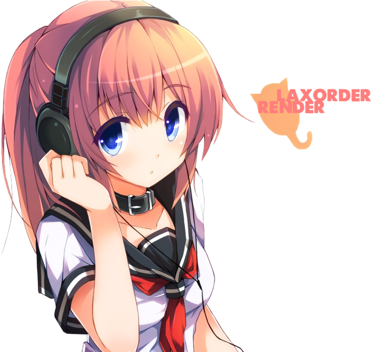 Anime Girl Headphones - Anime (900x720), Png Download