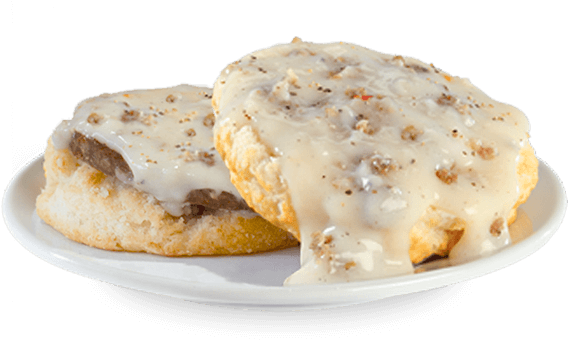Sausage Gravy Biscuit - Bojangles Biscuits (600x365), Png Download