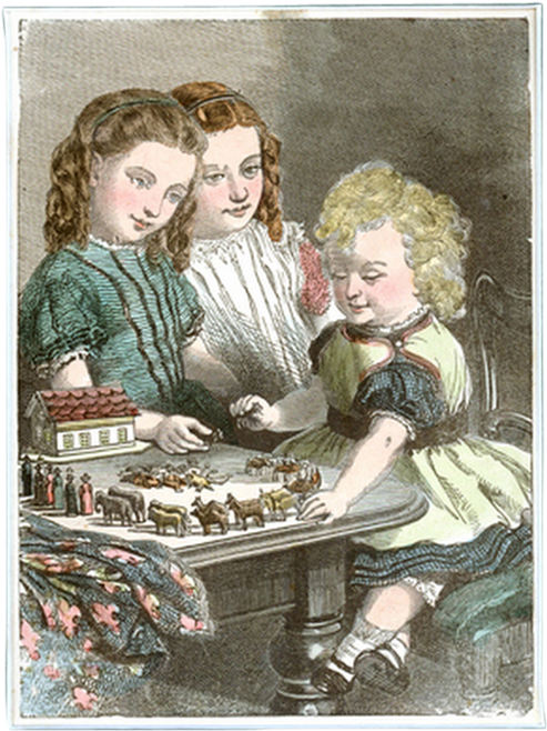 Noah's Ark Engraving Featuring Children Playing, - Child (657x657), Png Download