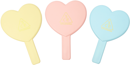 [3ce] Love Heart Hand Mirror - Cosmetics (450x450), Png Download