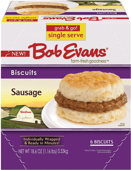 Download Bob Evans Sausage Biscuits 6 Ct Box Full Size PNG Image PNGkit