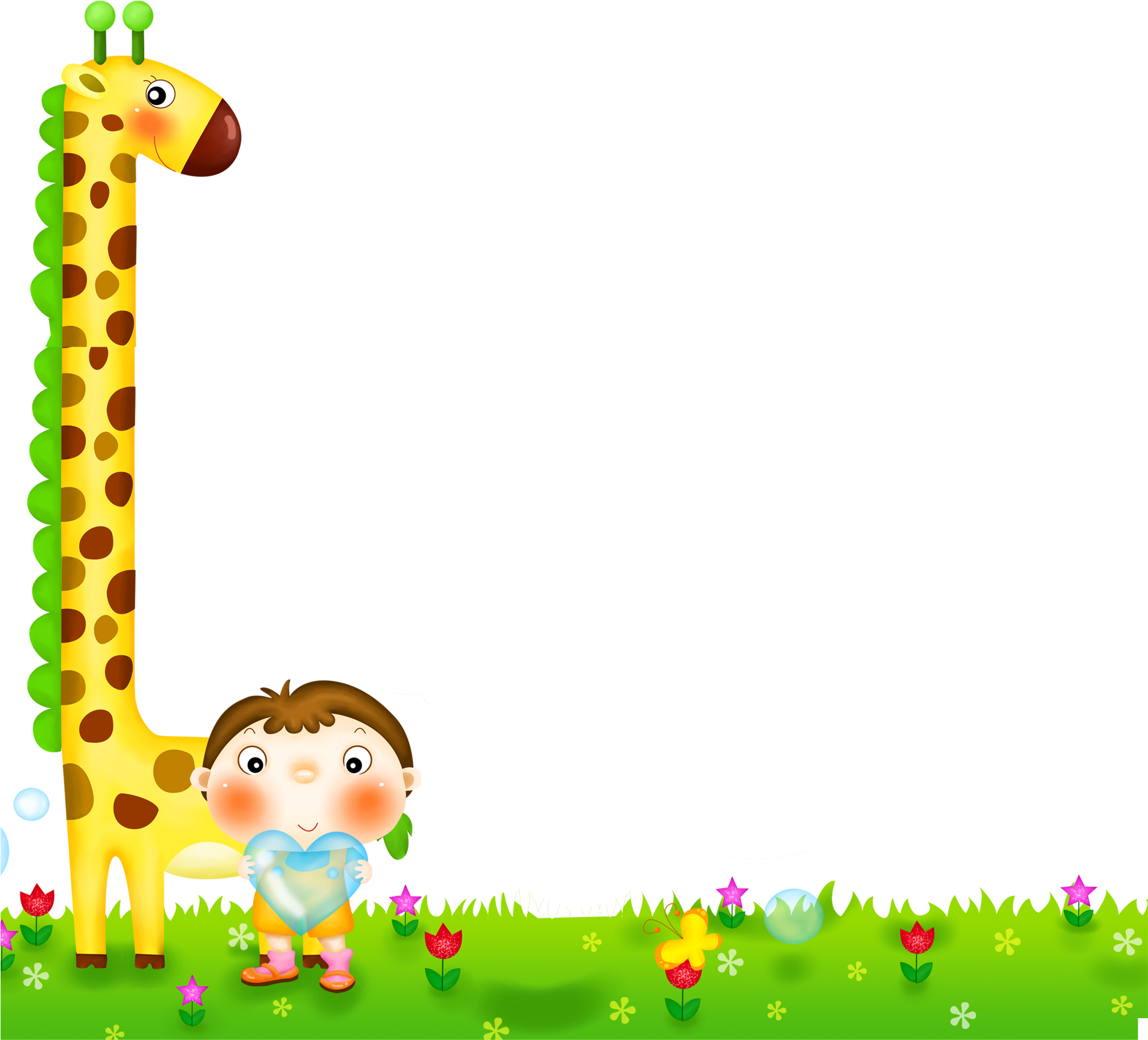 Hand Painted Cartoon Children Playing Decoratives - Blancho Bedding Zoo Party 2 - X-large Wall Decals Stickers (2000x2000), Png Download
