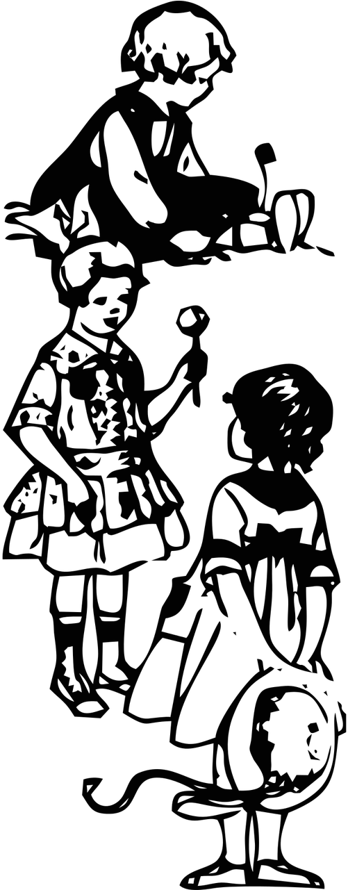 Children Playing Vintage - Child (640x1280), Png Download