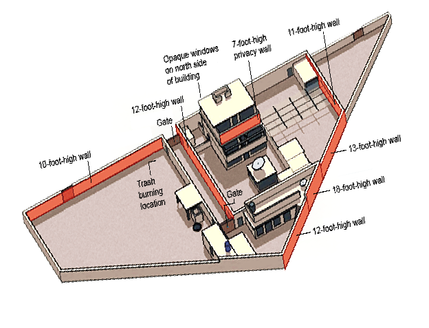 Kml Href, Http - Osama Bin Laden Compound (624x477), Png Download