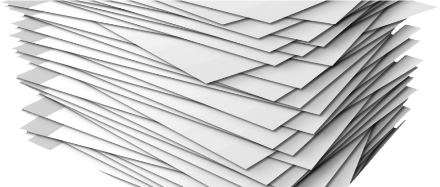 Paper Stack Png Download - Stack Of Papers Png (960x384), Png Download
