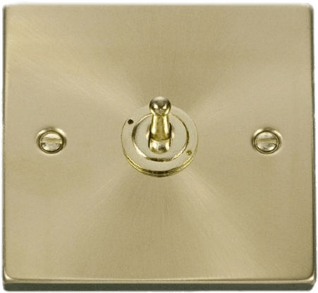 Tools And Parts - Click Deco Plus Polished Brass 10ax 1 Gang 2 Way Toggle (600x600), Png Download