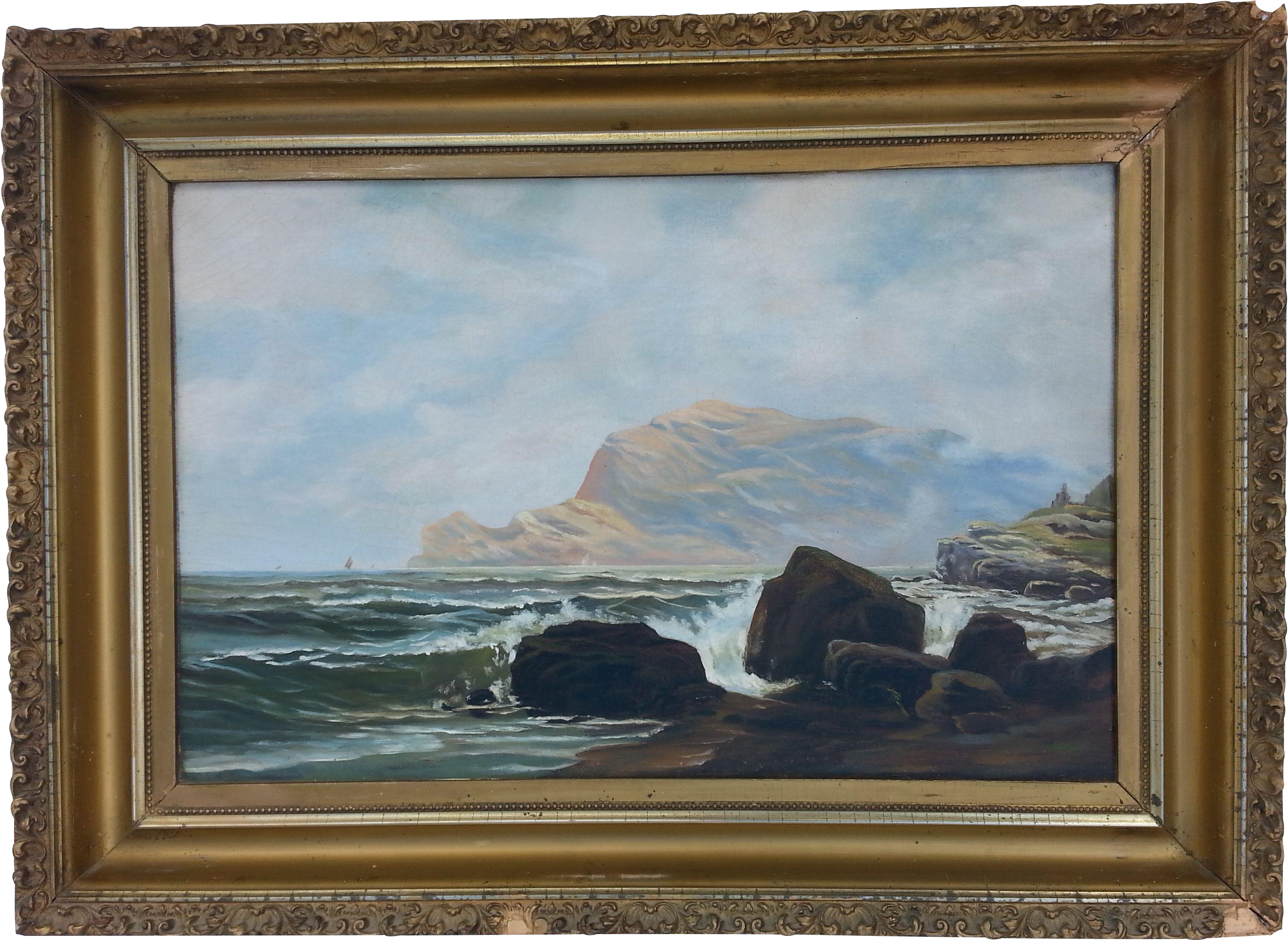Antique Ocean Painting - Picture Frame (3264x2448), Png Download