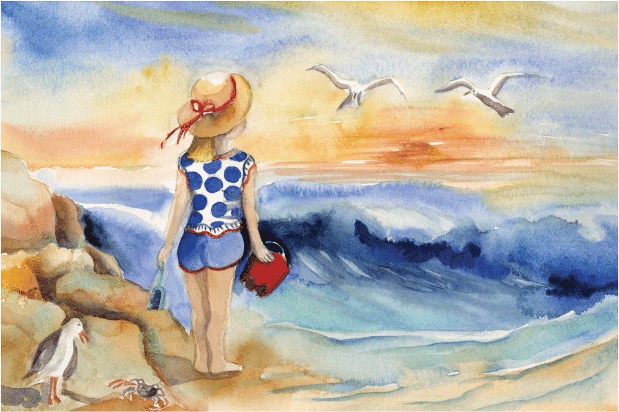 Sara And The Sandcastles 03 Notecard - Painting (1440x1440), Png Download