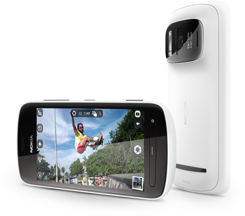 Fancy A A 41 Mp Sensor And Carl Zeiss Lens On Your - Nokia 808 Pureview - 16 Gb - White - Unlocked (489x431), Png Download
