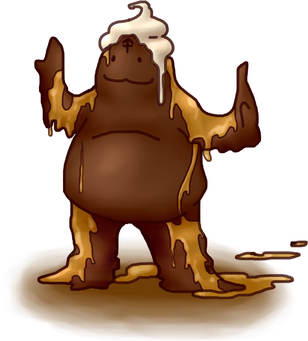 Sticky Toffee Pudding Golem - Sticky Toffee Pudding Cartoon (1592x1670), Png Download
