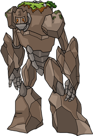 Golem Battle Graphic - Cartoon (337x488), Png Download