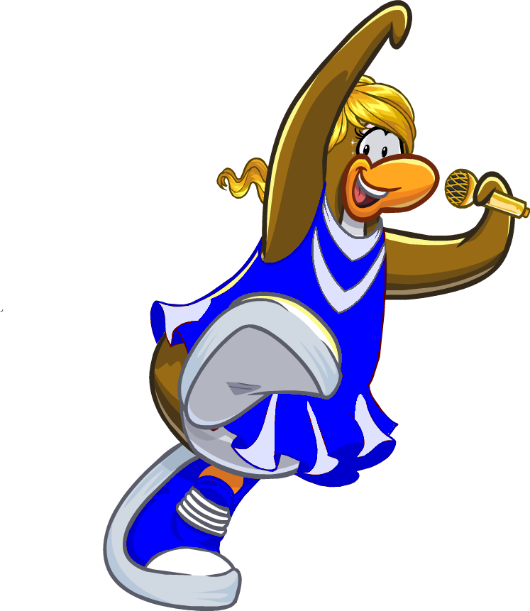 Blue Cheerleader - Club Penguin Cheerleader (747x861), Png Download