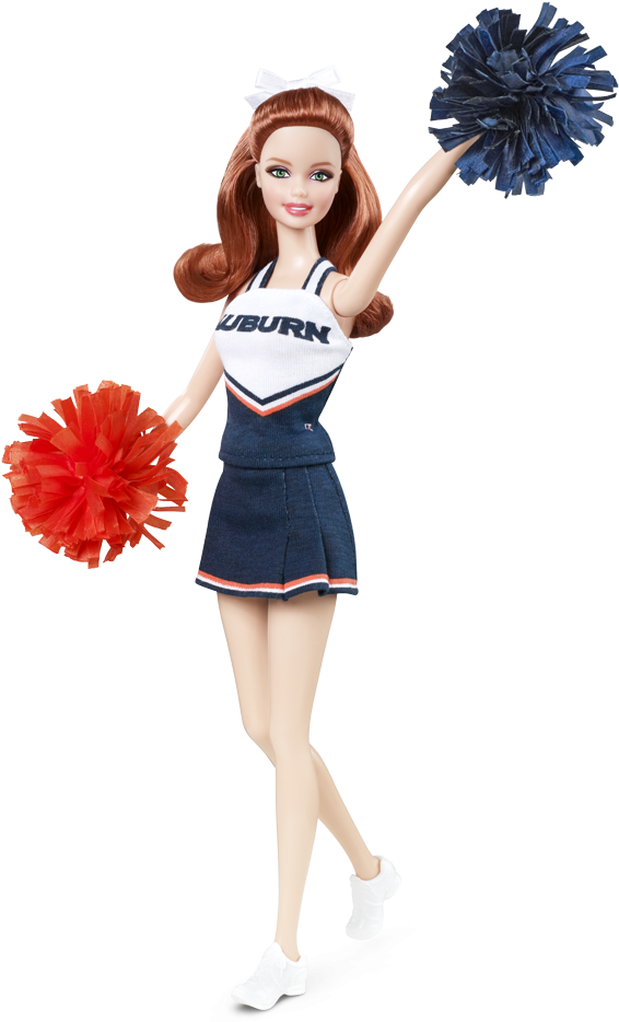 Louisiana Cheer - Auburn University Barbie Doll (640x950), Png Download