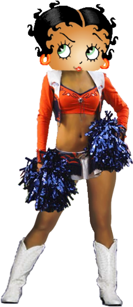 Betty Boop Broncos Cheerleader Photo - Betty Boop Texans Cheerleader (327x620), Png Download