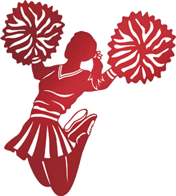 Life Christian Academy Is Pleased To Offer A Cheerleading - Red And White Pom Poms Clipart (354x395), Png Download