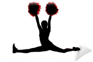 Young Girl Cheerleader Silhouette Doing The Splits - Split (400x400), Png Download