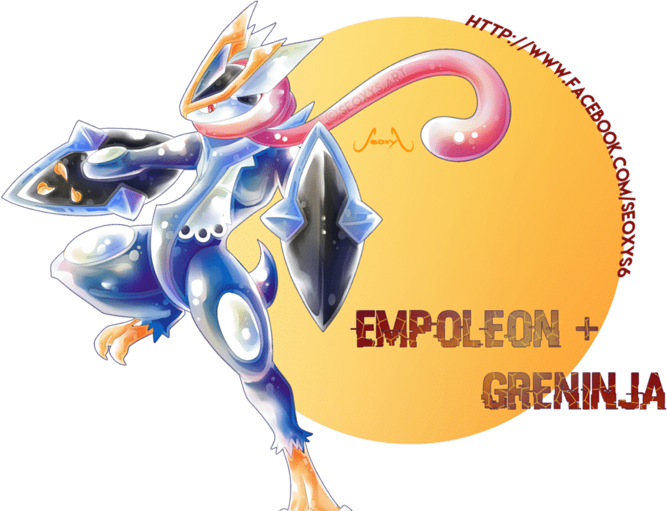 These Pokémon Fusions May Mean Professor Oak Has Lost - Greninja Empoleon (993x742), Png Download