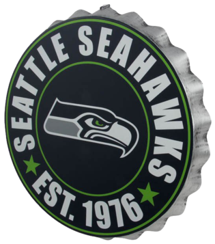 Seattle Seahawks Bottle Cap Wall Logo - Seattle Seahawks (421x480), Png Download