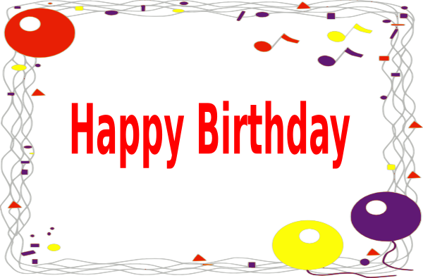Happy Birthday Border Clip Art - Birthday Border Png Vectors (600x395), Png Download