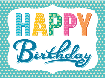 Happy Birthday Border Postcard - Birthday (350x350), Png Download