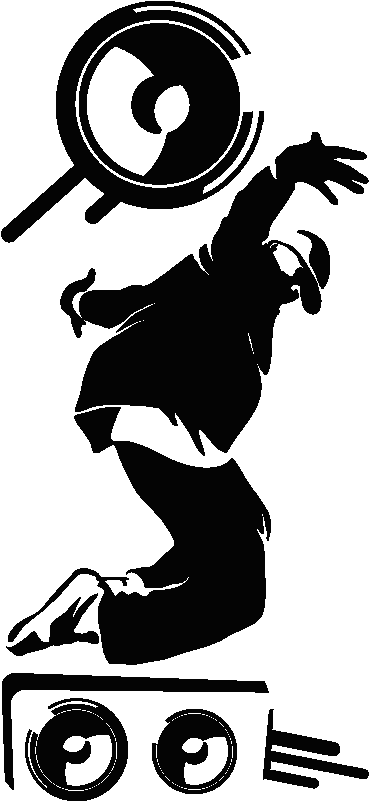 Sticker Danseur Hip Hop Et Baffles Ambiance Sticker - Sky Solution Decor Home Design Wall Sticker (800x800), Png Download