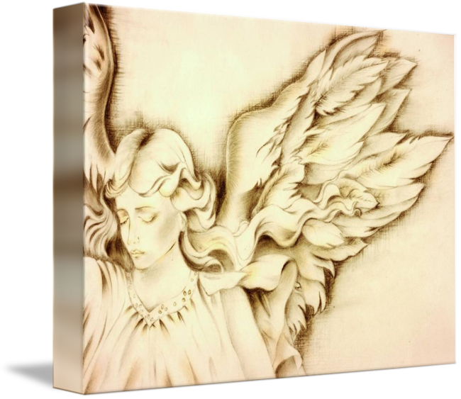 Angel By Paintingwithstars Clip Free Download - Angel Wings Drawing (650x563), Png Download