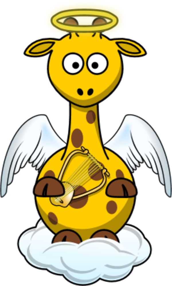 Angel Wings Clipart - Cartoon Giraffe (600x992), Png Download