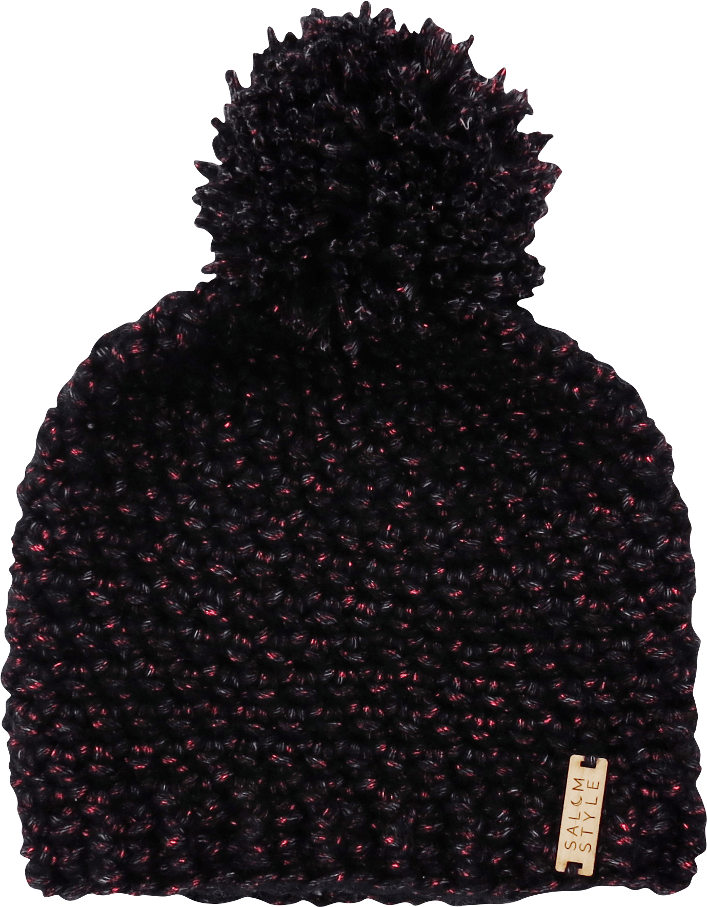 The Nordic Hat In Black With Pink Sparkle - Knit Cap (2718x2718), Png Download