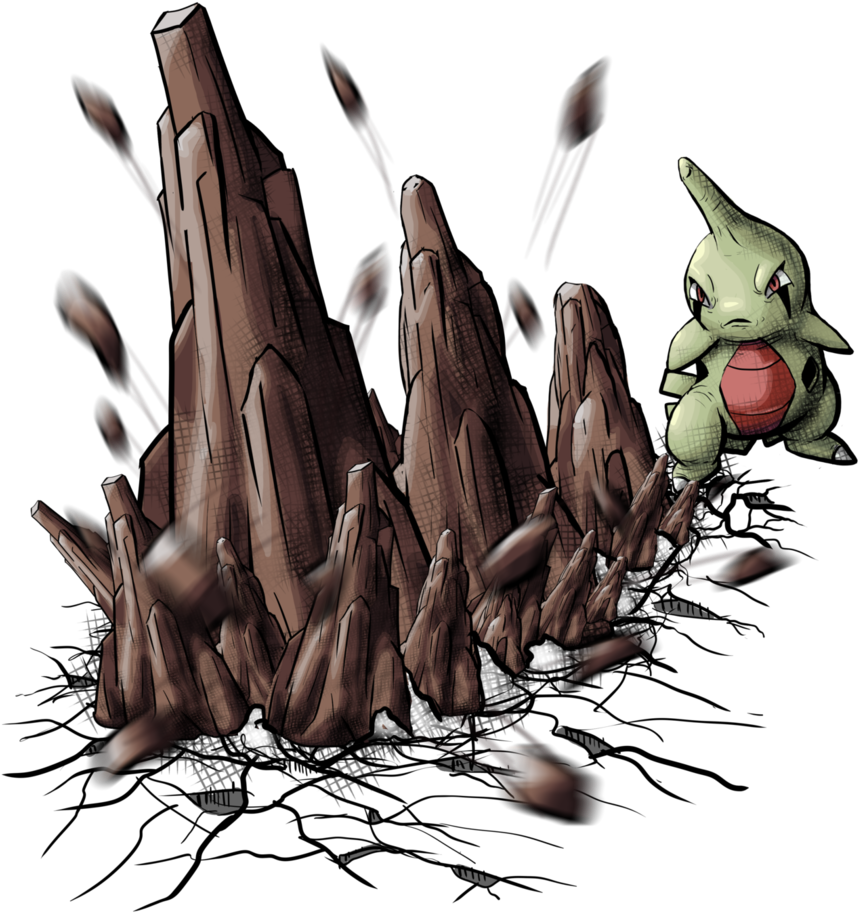 Larvitar Stone Edge By Yggdrassal - Rock (867x922), Png Download