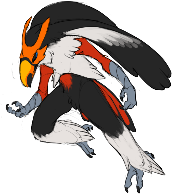 “more Blazikens ” - Secretary Bird Blaziken (600x700), Png Download